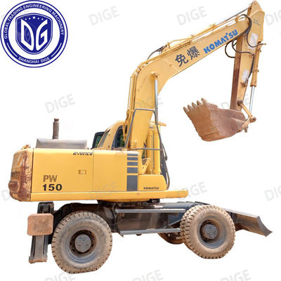 Komatsu PC150W 15 Tonnen Gebrauchtradbagger Hydraulisches Fahren
